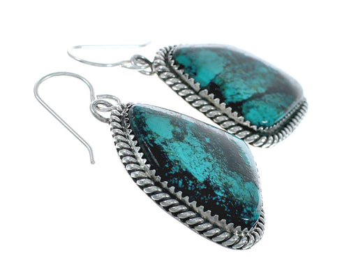 Navajo Turquoise Sterling Silver Hook Dangle Earrings X11016